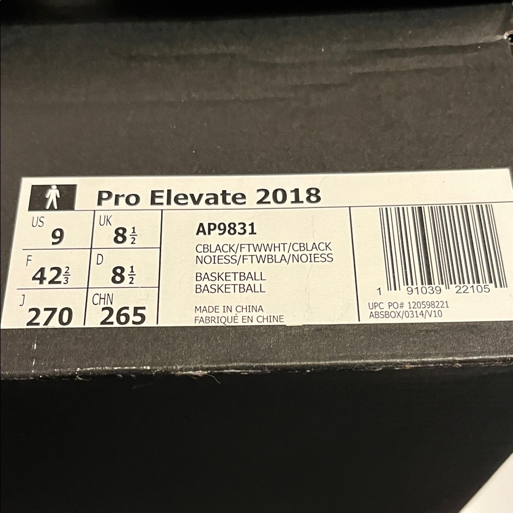adidas Pro Elevate 2018 Black White Basketball Sneakers